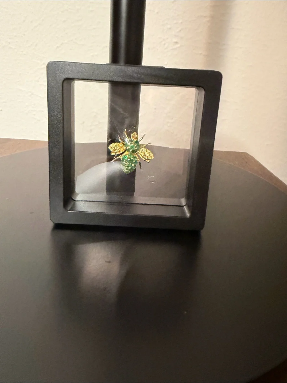 Natural Emerald Bee Brooch Gold Dipped Herbert Rosenthal Style MCM